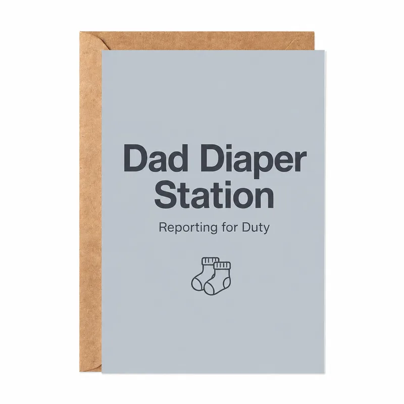 Gray Minimal Bold New Baby Card – Greeting Card in natural