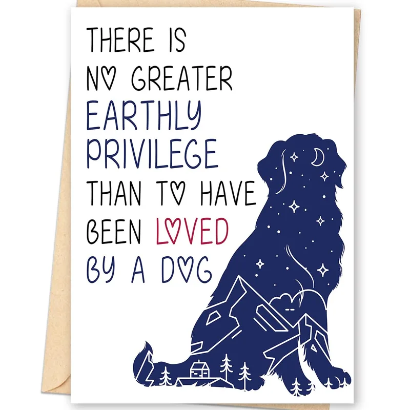 Dog Lover Card: A Navy Dog Silhouette for Dog People