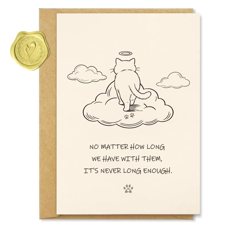 Cat Memorial Card for Grieving Pet Owners