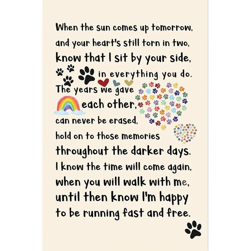 Rainbow Bridge Pet Card for Grieving Pet Lovers