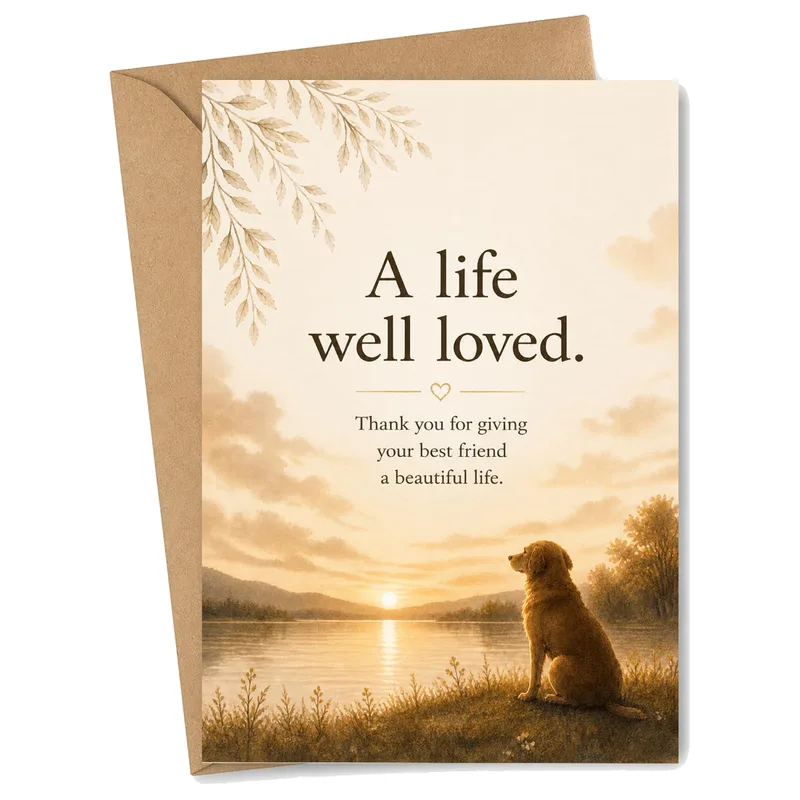 Pet Sympathy Card: A Life Well Loved for Your Best Friend
