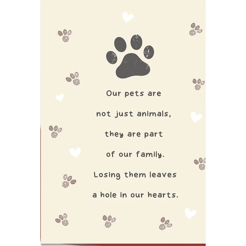 Sympathy for Losing Pet Card with a Paw Print Design