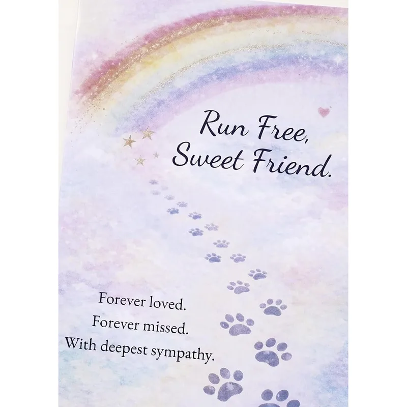 Rainbow Bridge Pet Sympathy Card for Your Grieving Heart