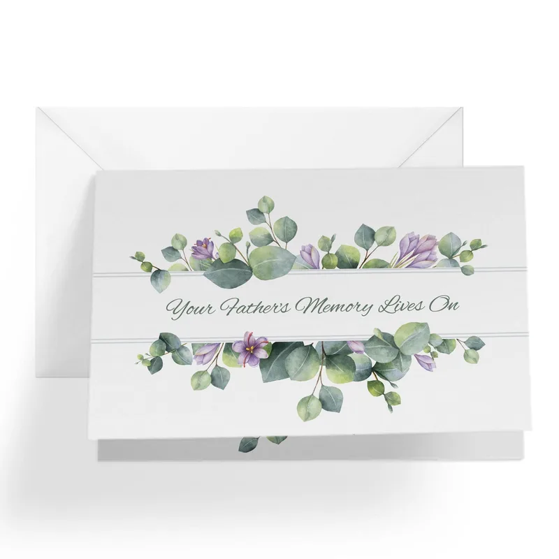 Sympathy for Loss of Father Card with Eucalyptus Sprigs
