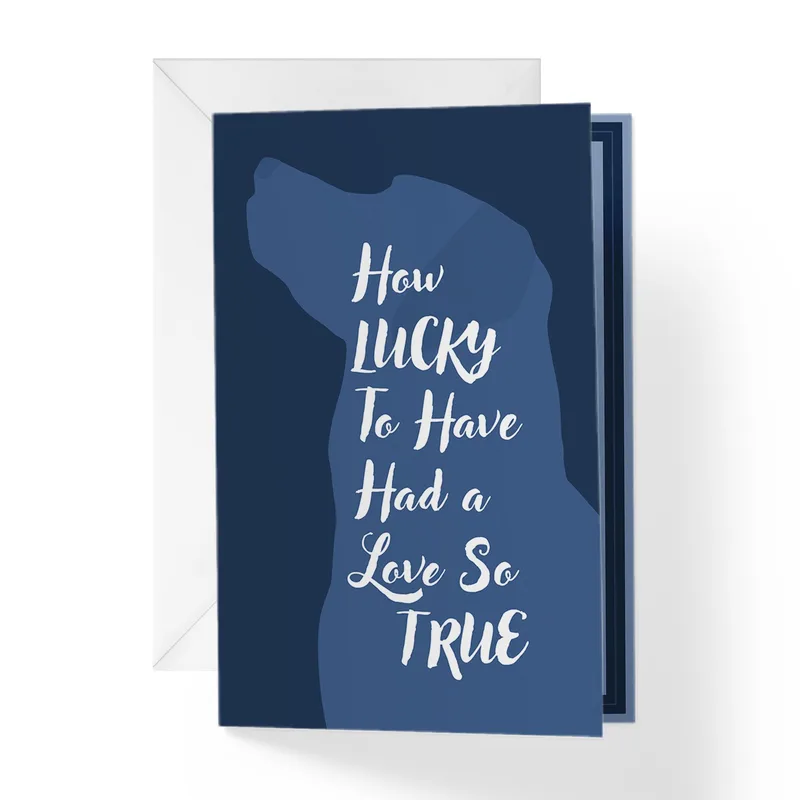 How Lucky Card: A Navy Dog Silhouette Sympathy Card