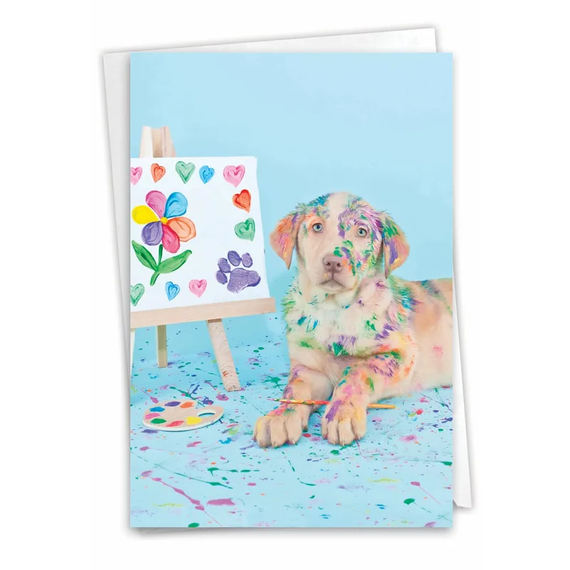 Dog Painter Card for a Pet Sympathy Moment