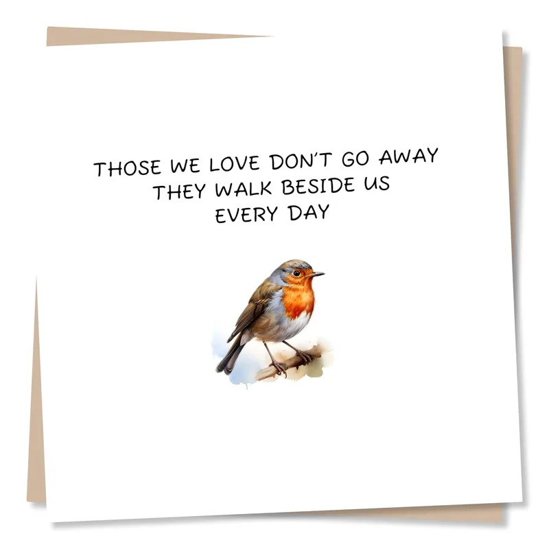 Robin Bird Sympathy Card for Remembering Someone Dear