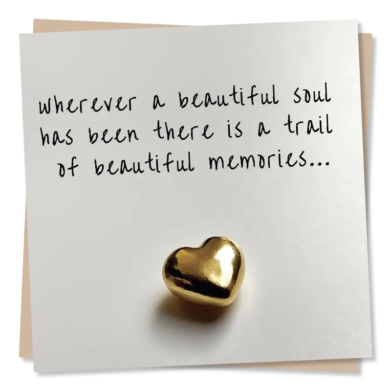 Gold Heart Sympathy Card for Remembering a Beautiful Soul