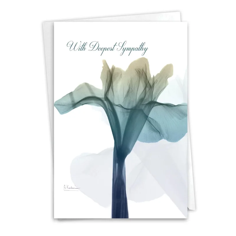 Sympathy Flower Card with a Blue X-Ray Bloom