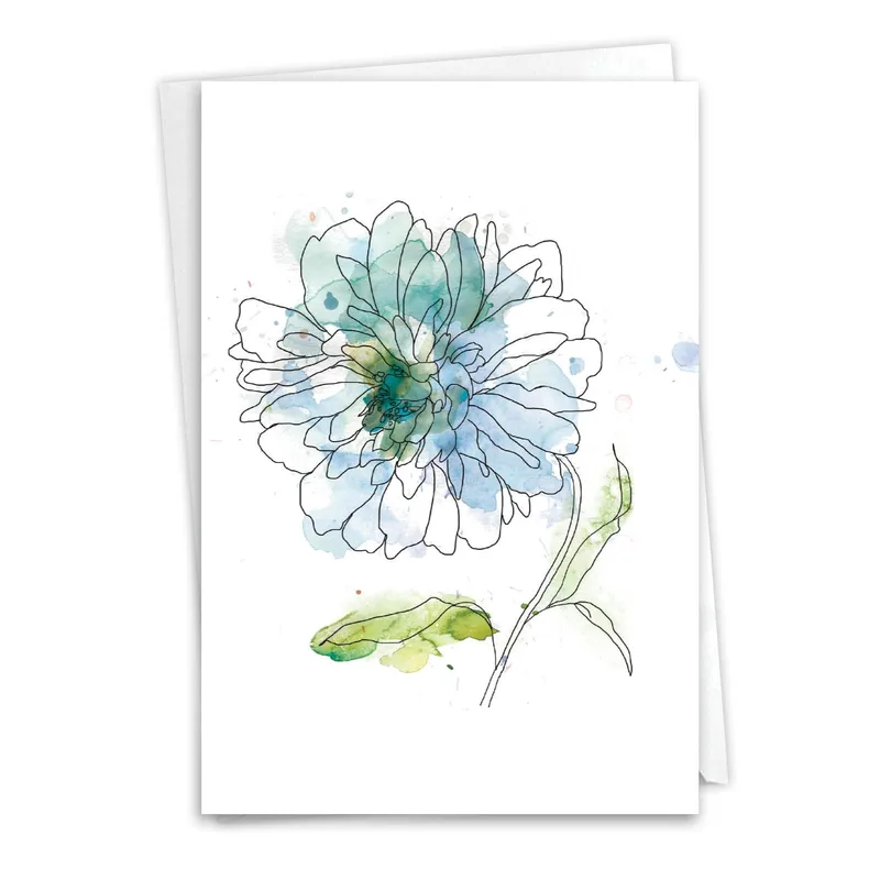 Blue Flower Card for Sympathy and Comfort