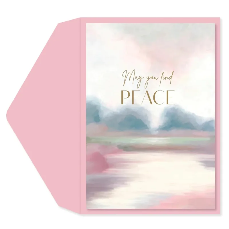 Peace Sympathy Card: Soft Watercolor Landscape with a Gentle Wish