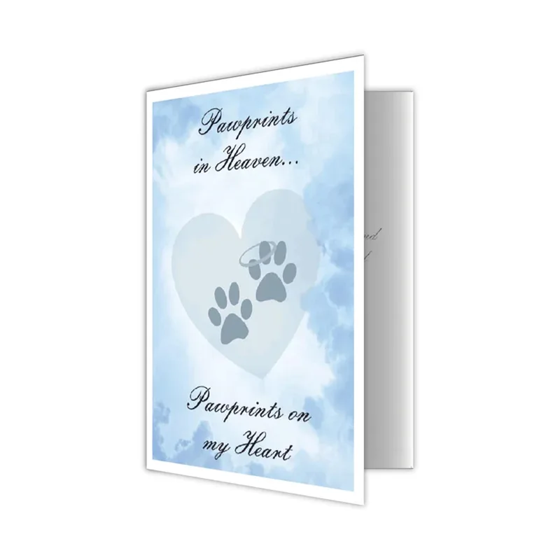 Pawprints in Heaven Card for Remembering a Pet