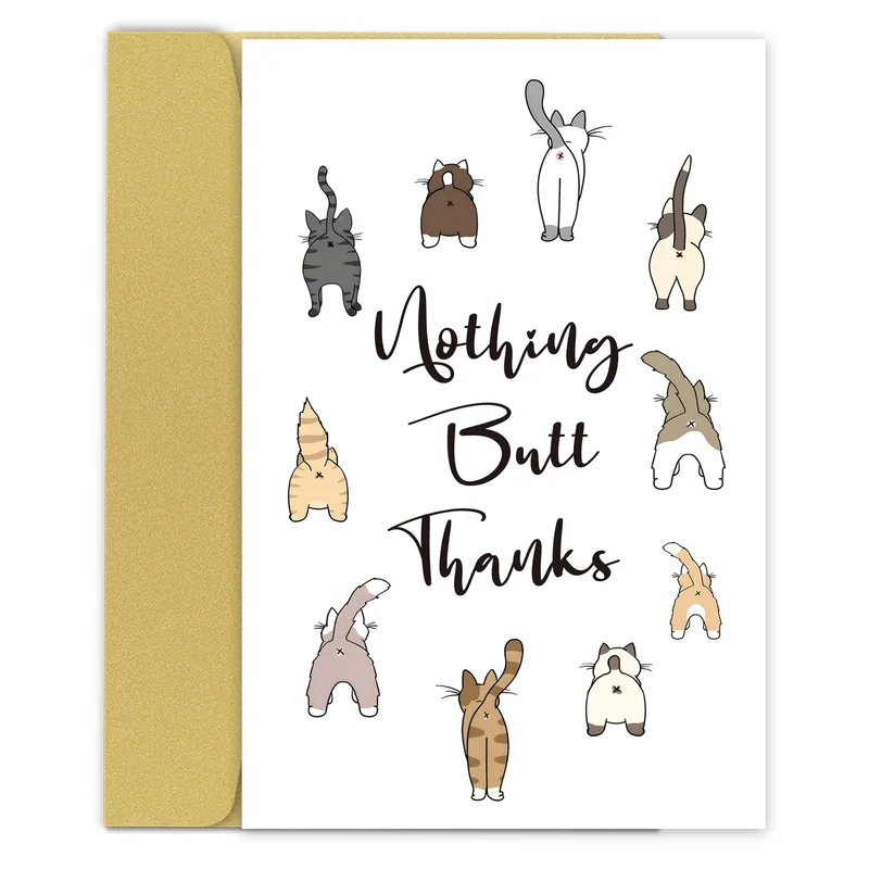 Cat Butt Thank You Card: Nothing Butt Thanks