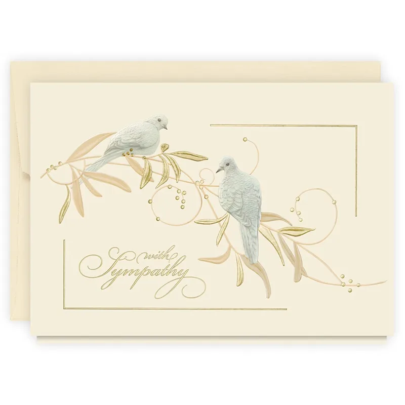 Sympathy Doves Card for Sending Comfort Quietly