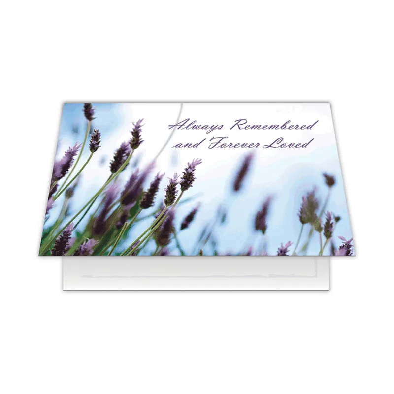 Sympathy Loss Card with Lavender Flowers and Remembrance Words