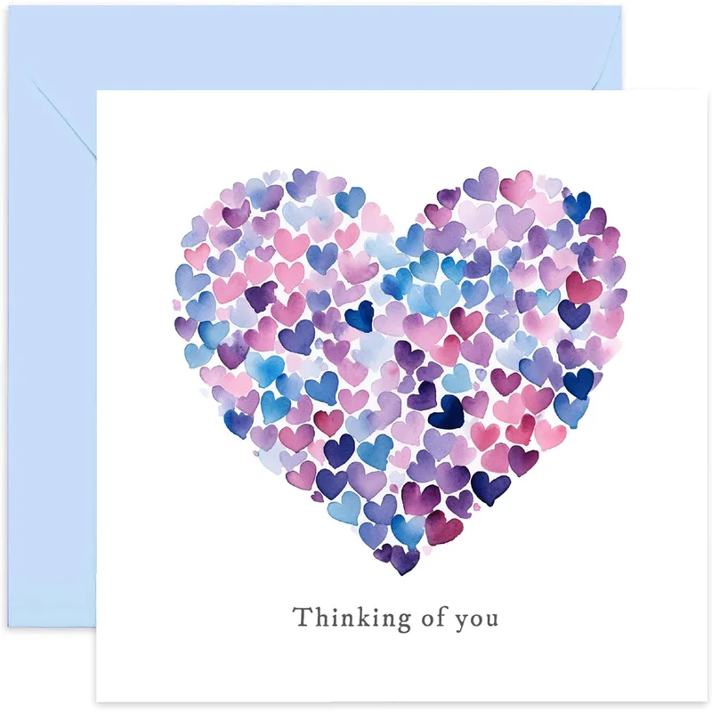 Purple Heart Card: A Watercolor Thinking of You Card