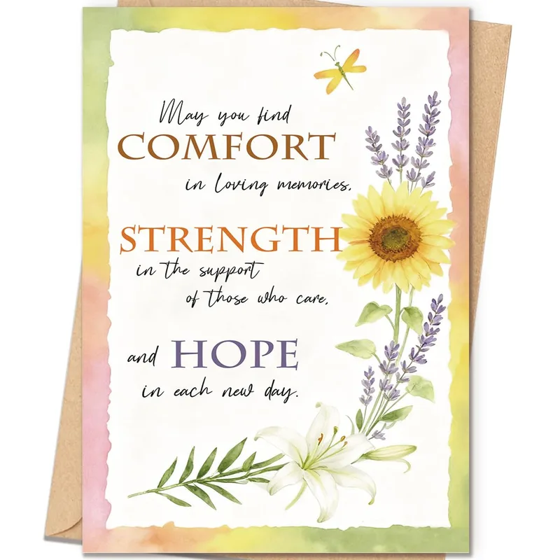 Sympathy Comfort Card with Sunflowers and Lavender