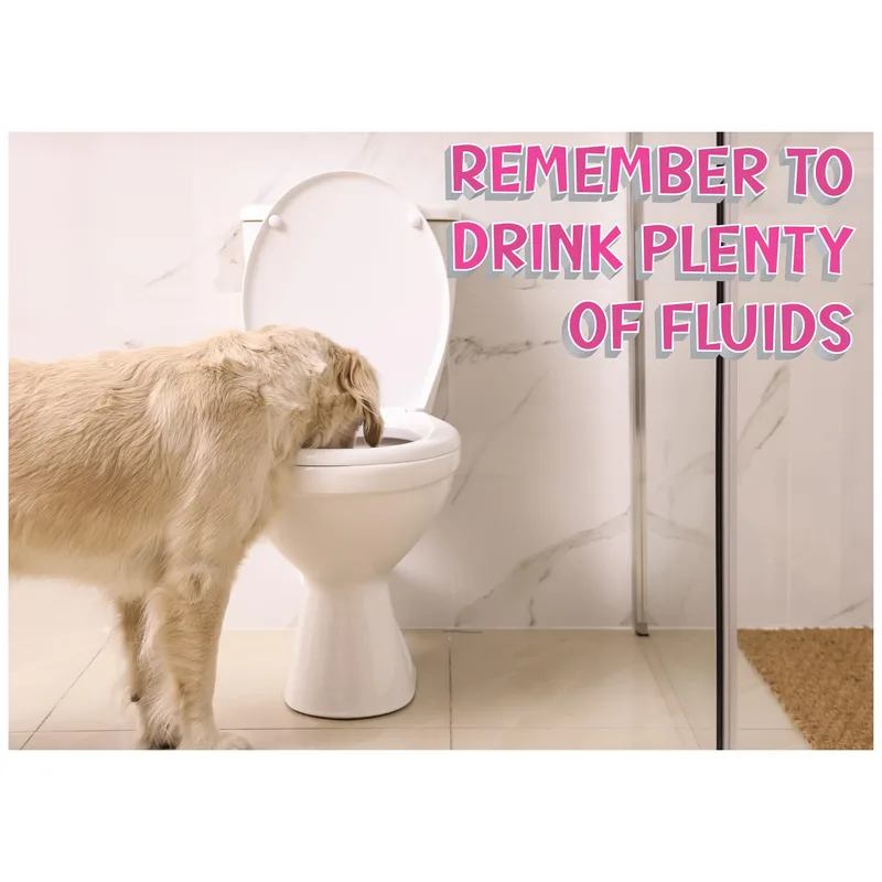 Dog Drinking Toilet Card: Remember to Drink Plenty of Fluids