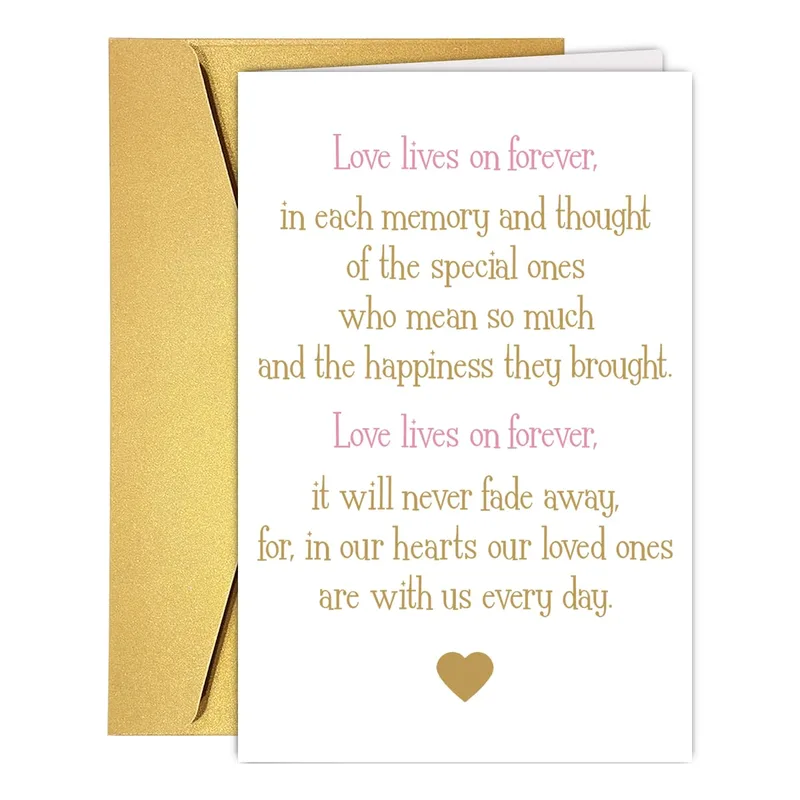 Loved Ones Sympathy Card with a Gold Heart and Verse