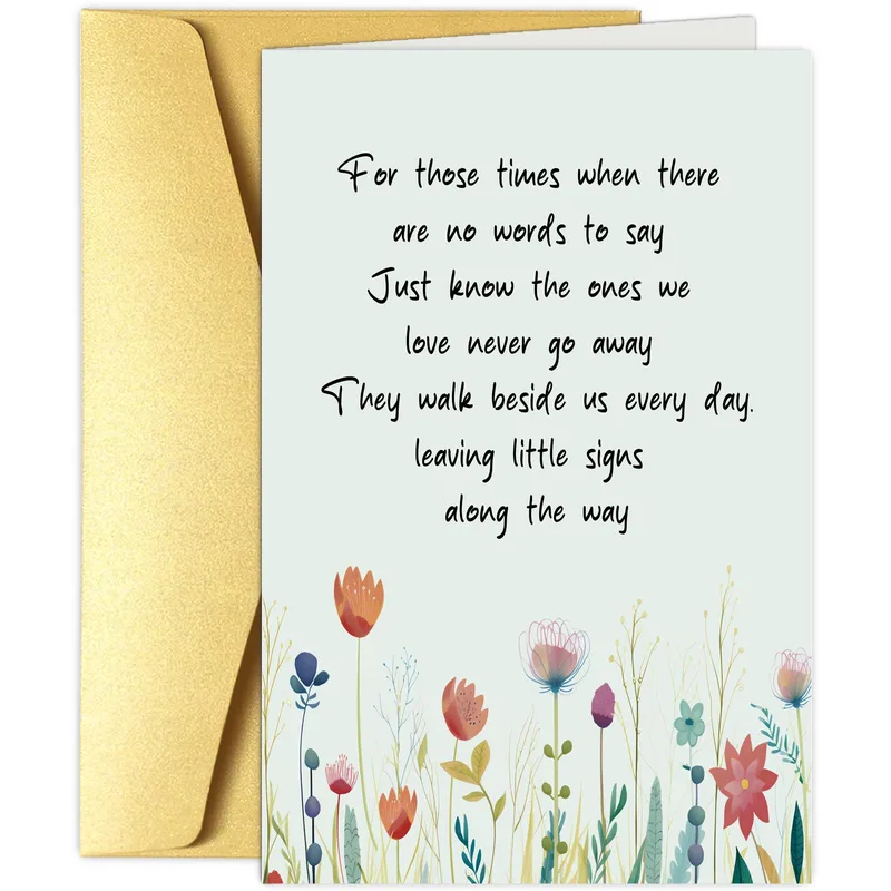 Loved Ones Remembrance Card with Wildflowers, a Gentle Note for Grief
