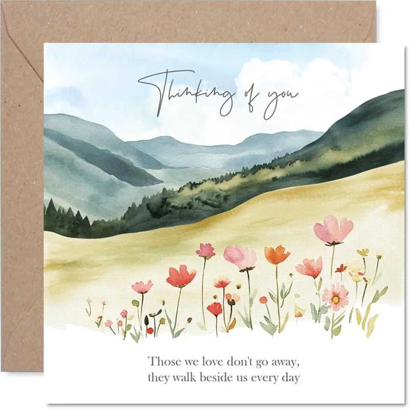 Remembrance Sympathy Card: Watercolor Mountain Meadow Flowers