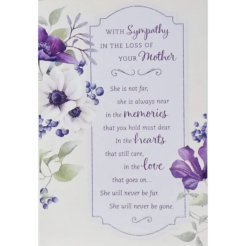Condolence for Loss of Mother Card: Purple Floral Sympathy