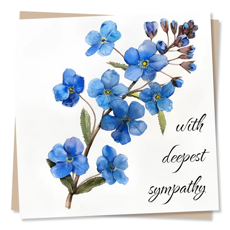 Forget-Me-Not Sympathy Card for Remembering a Loved One