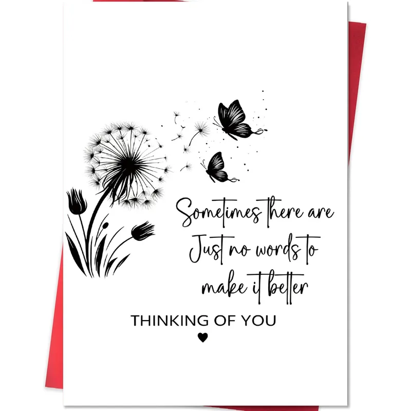 Dandelion Butterfly Card: Thinking of You With Quiet Words