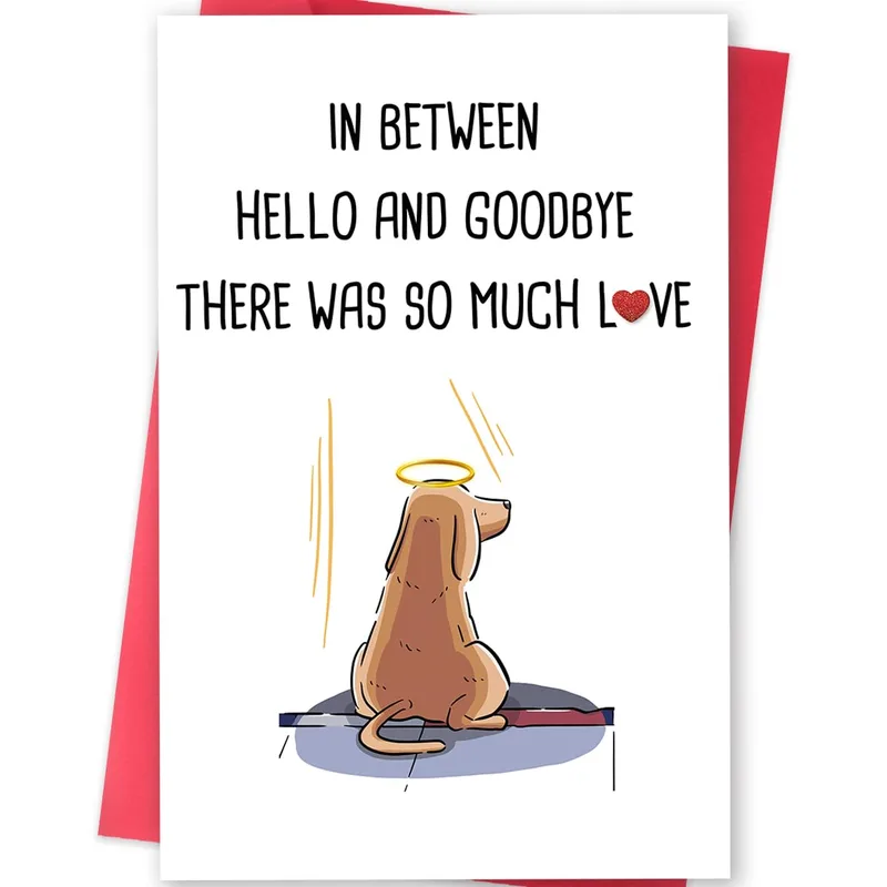 In Between Hello And Goodbye Card: A Dog With a Halo