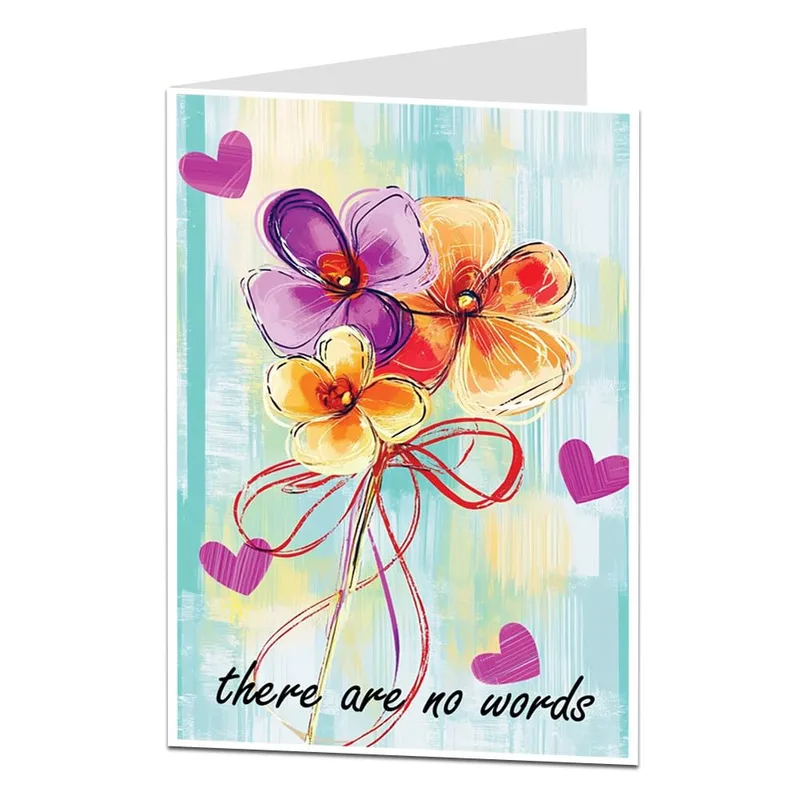 Condolence Bouquet Card: There Are No Words