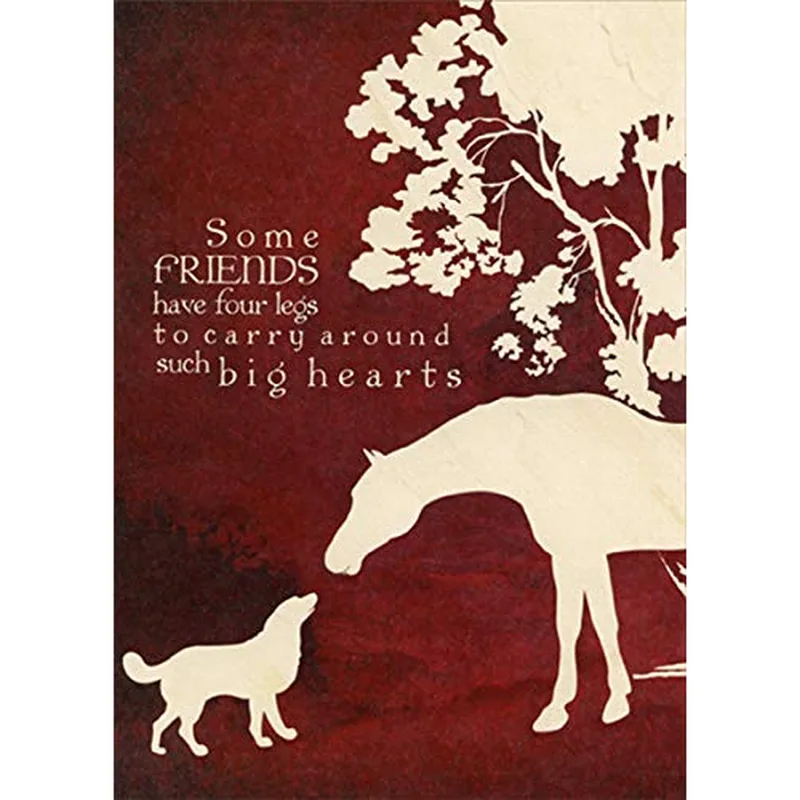Horse and Dog Friends Card for Pet Lovers and Sympathy Moments