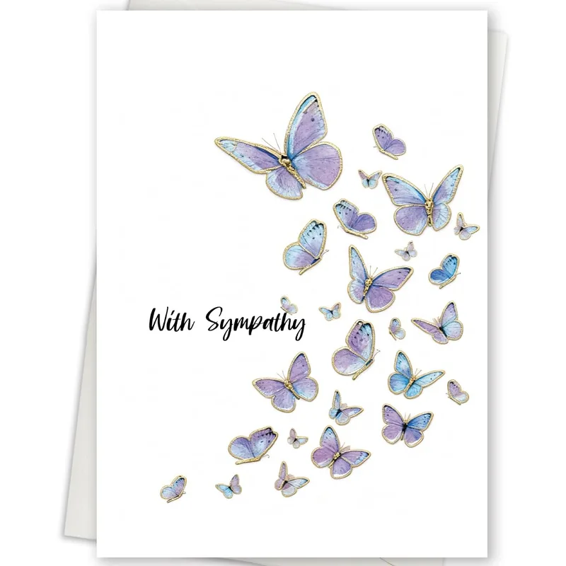 Sympathy Butterflies Card for Loss and Grief