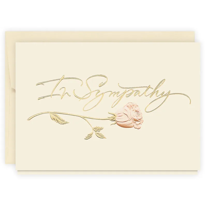 Gold Script Sympathy Card for Quiet Moments of Loss