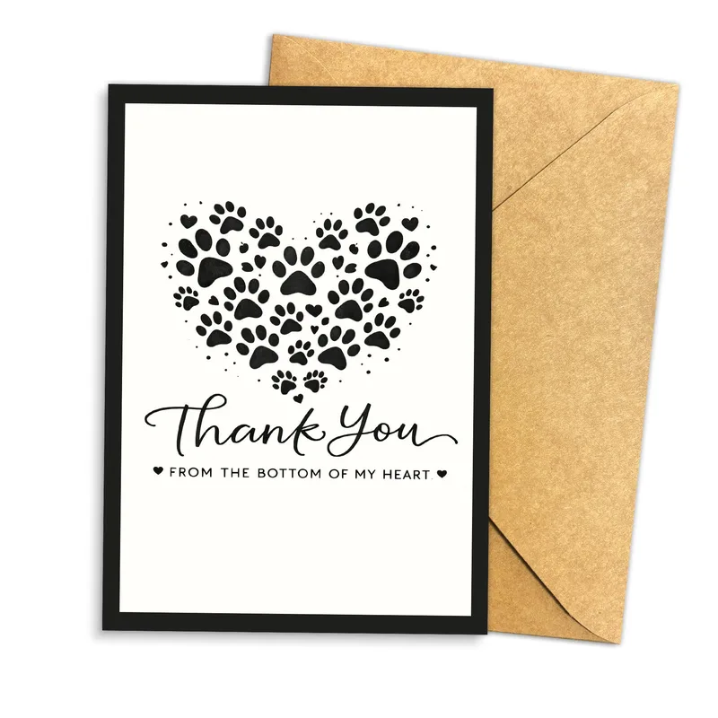 Paw Print Thank You Card for Pet Lovers and Their Friends