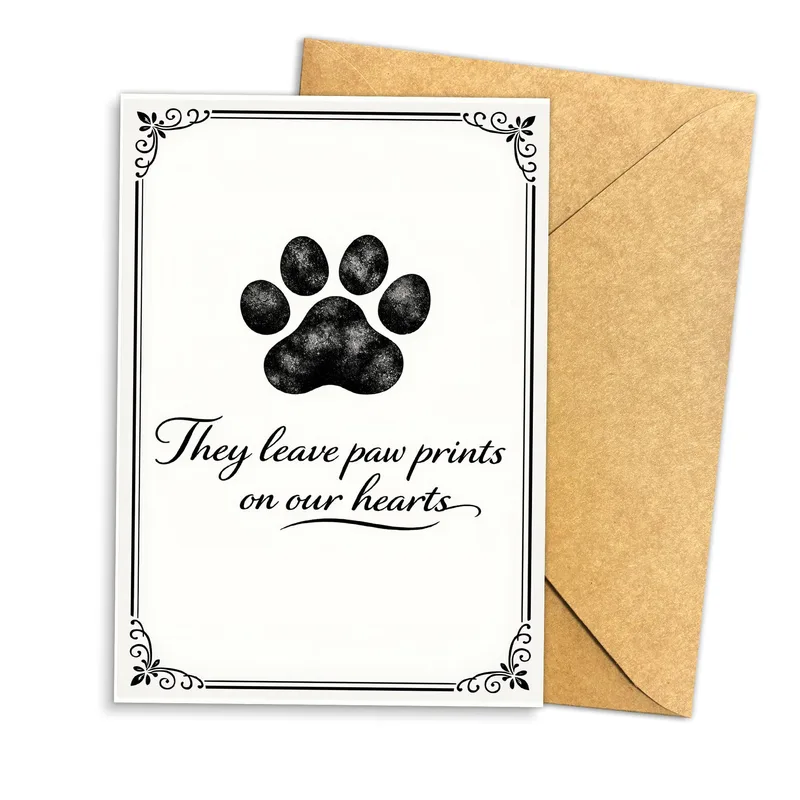 They leave Paw prints Card for a Pet Loss Sympathy Moment