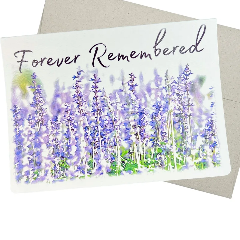 Lavender Field Sympathy Card for Remembering a Loved One