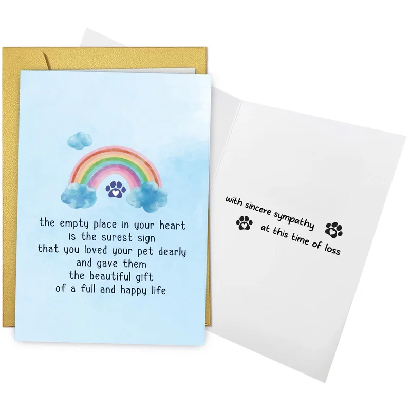 Pet Sympathy Rainbow Card for a Loss of Pet