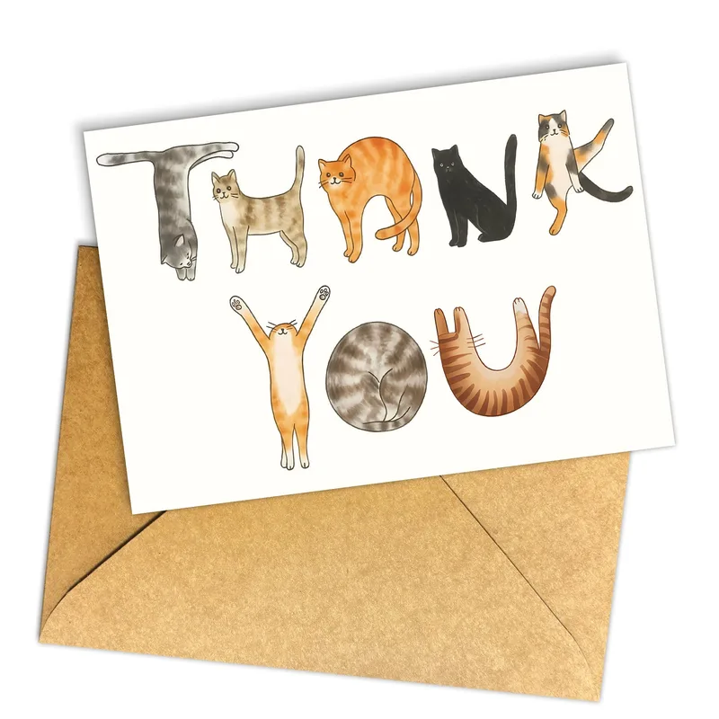 Thank You Cats Card: Cats Spelling Out Your Thanks