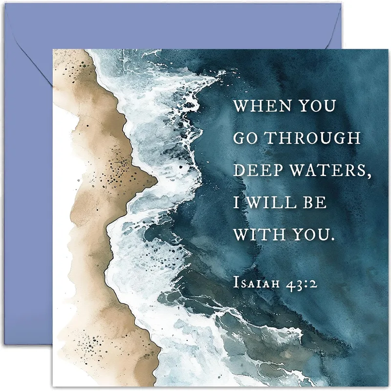 Deep Waters Encouragement Card for Faith and Support