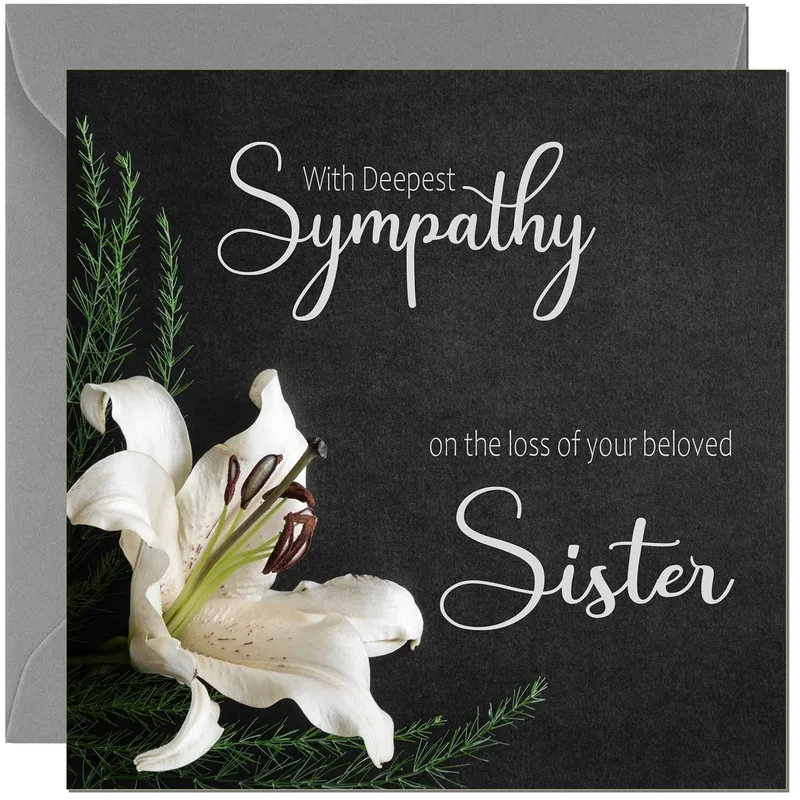 Deepest Sympathy Sister Card with a White Lily