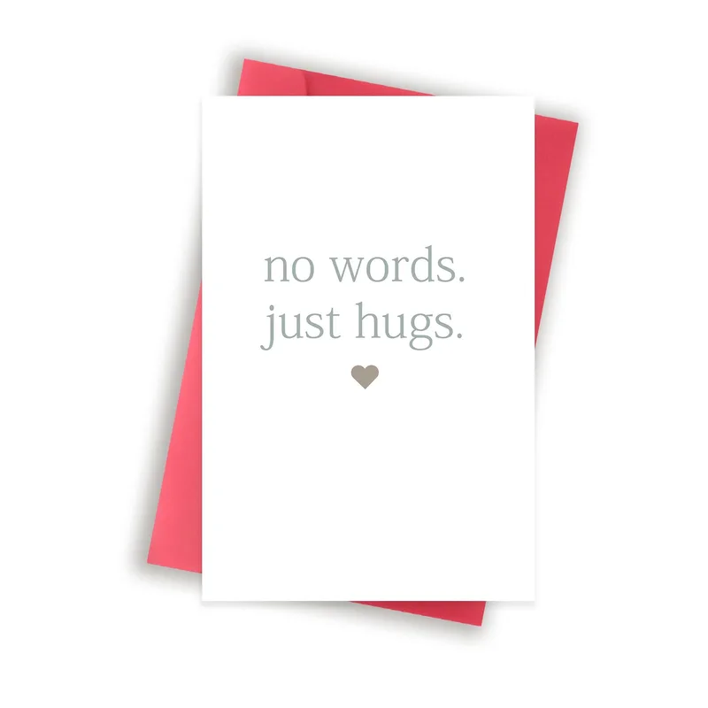 Condolence Hugs Card for When Words Fall Short