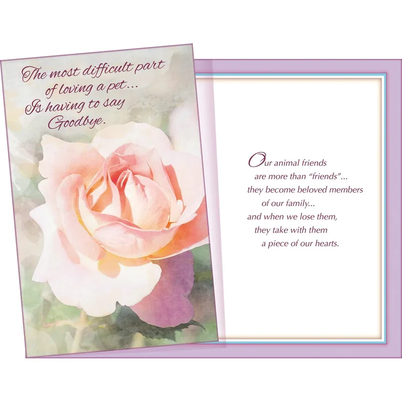 The Most Difficult Part Card for Pet Loss Sympathy