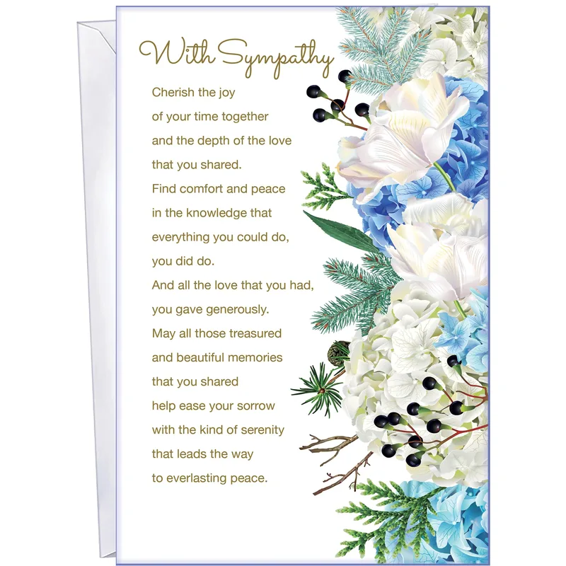 With Sympathy Cherish Card: A Gentle Floral Message