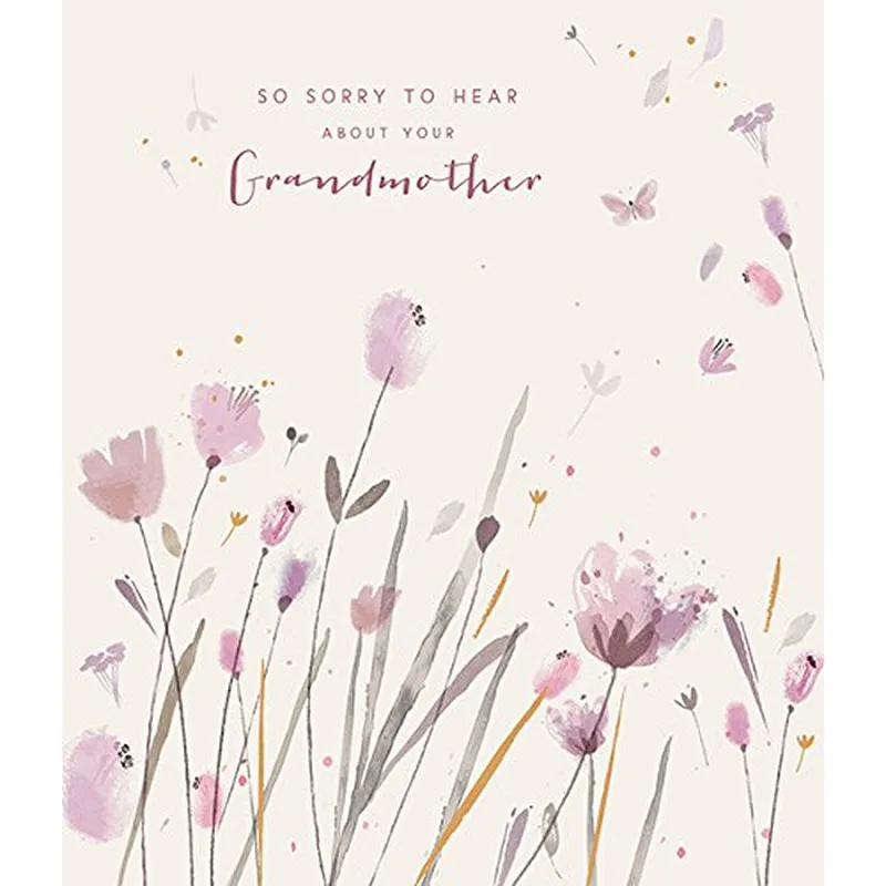 Condolence for Grandmother Card: Pink Wildflowers