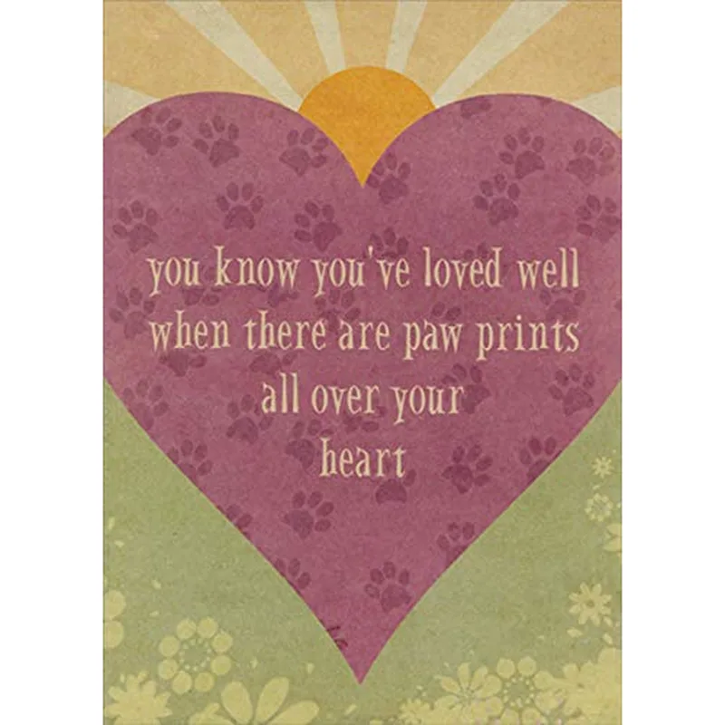 Loved Well Paw Prints Card for Pet Loss Sympathy