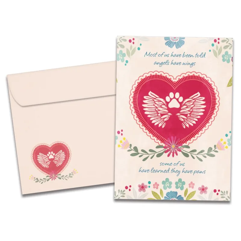 Angels Have Paws Card: Pet Sympathy With Wings