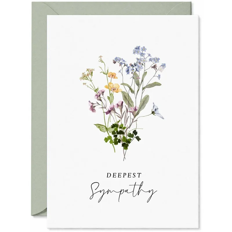 Wildflower Sympathy Card for Comfort and Remembrance