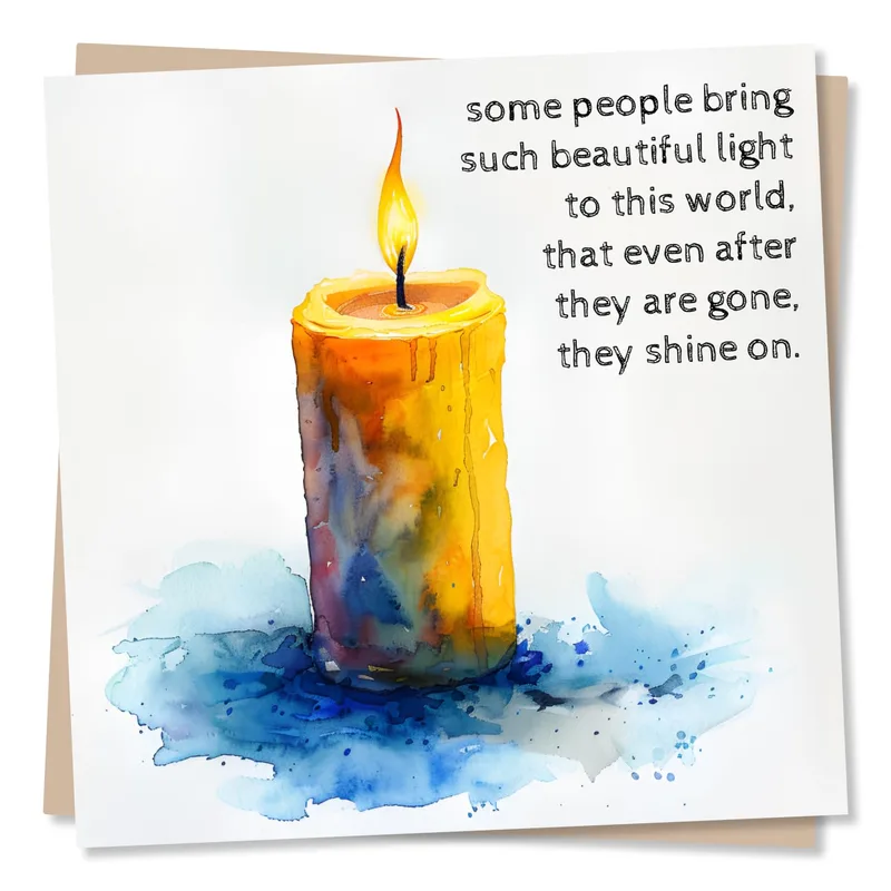 Beautiful Light Sympathy Card: A Candle That Keeps Glowing