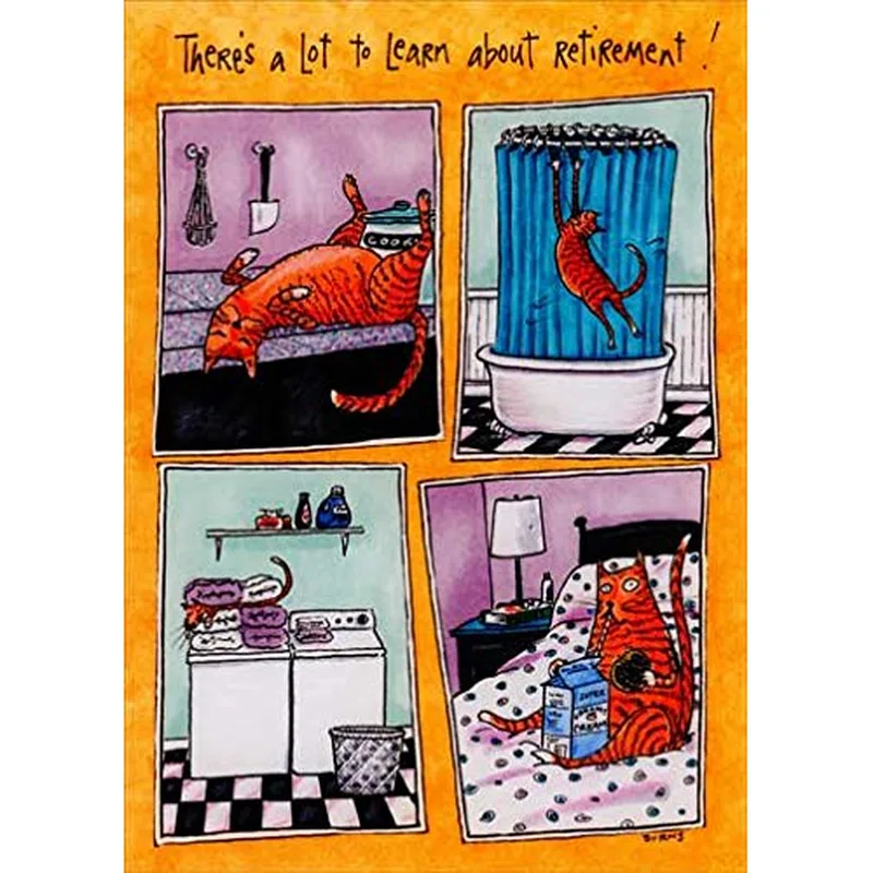 Retirement Cat Card for Feline Lovers Celebrating a New Chapter