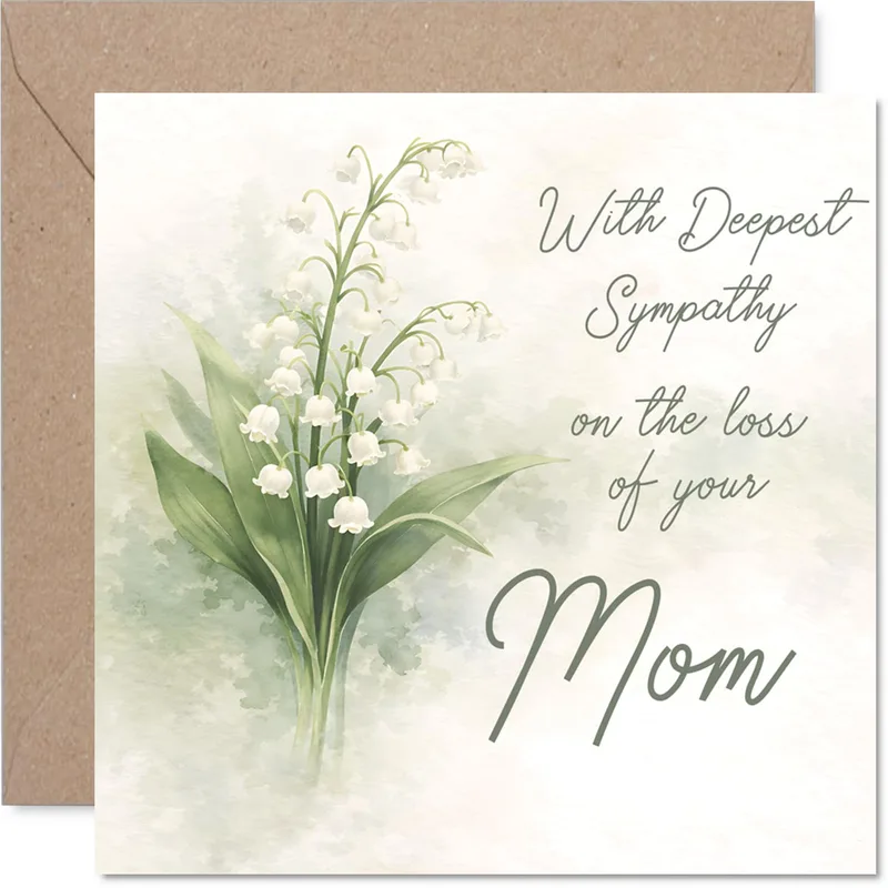 Lily of the Valley Sympathy Card for Loss of Mom